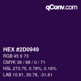 Color code: HEX #2D0949 | qconv.com