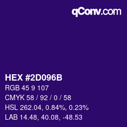 Color code: HEX #2D096B | qconv.com
