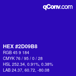 Color code: HEX #2D09B8 | qconv.com