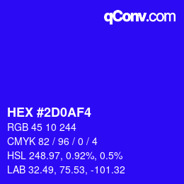 Color code: HEX #2D0AF4 | qconv.com