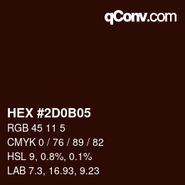 Color code: HEX #2D0B05 | qconv.com
