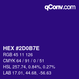 Color code: HEX #2D0B7E | qconv.com