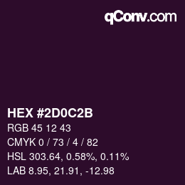 颜色代码: HEX #2D0C2B | qconv.com