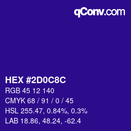 Color code: HEX #2D0C8C | qconv.com