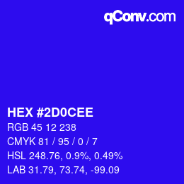 Color code: HEX #2D0CEE | qconv.com