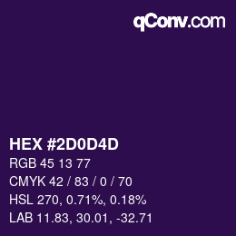 カラーコード: HEX #2D0D4D | qconv.com
