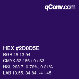 Color code: HEX #2D0D5E | qconv.com