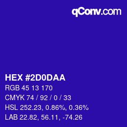 Color code: HEX #2D0DAA | qconv.com