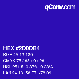 カラーコード: HEX #2D0DB4 | qconv.com