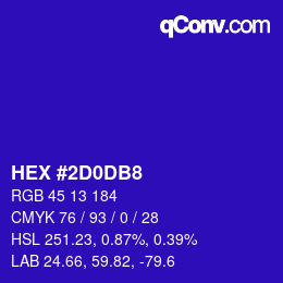 Color code: HEX #2D0DB8 | qconv.com