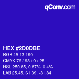 Color code: HEX #2D0DBE | qconv.com