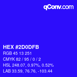 Color code: HEX #2D0DFB | qconv.com
