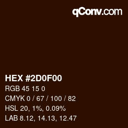 Color code: HEX #2D0F00 | qconv.com