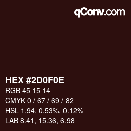 Color code: HEX #2D0F0E | qconv.com
