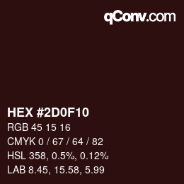 Color code: HEX #2D0F10 | qconv.com