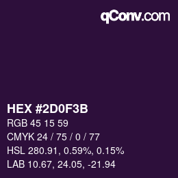 Color code: HEX #2D0F3B | qconv.com