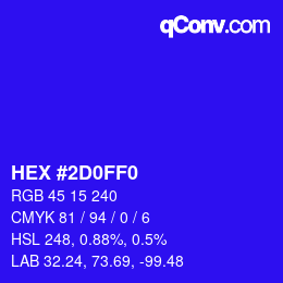 Color code: HEX #2D0FF0 | qconv.com