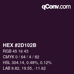 Color code: HEX #2D102B | qconv.com