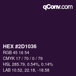 Color code: HEX #2D1036 | qconv.com