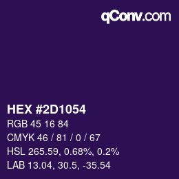 カラーコード: HEX #2D1054 | qconv.com