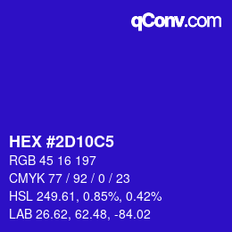 Color code: HEX #2D10C5 | qconv.com