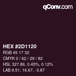 Color code: HEX #2D1120 | qconv.com