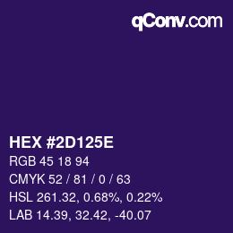 Color code: HEX #2D125E | qconv.com