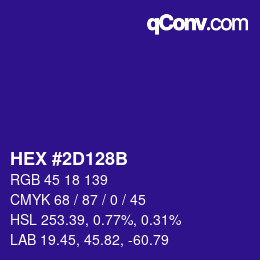 Color code: HEX #2D128B | qconv.com