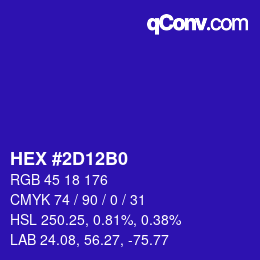 Color code: HEX #2D12B0 | qconv.com
