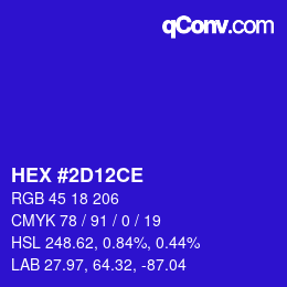 Color code: HEX #2D12CE | qconv.com