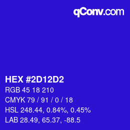 Color code: HEX #2D12D2 | qconv.com