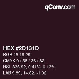 Color code: HEX #2D131D | qconv.com