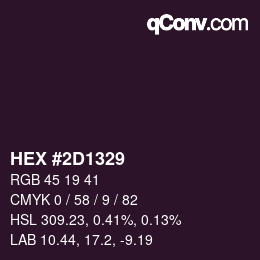 Color code: HEX #2D1329 | qconv.com