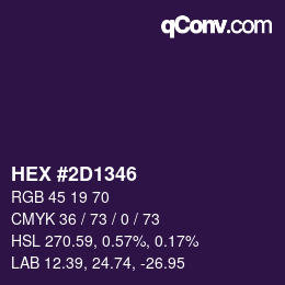 Color code: HEX #2D1346 | qconv.com