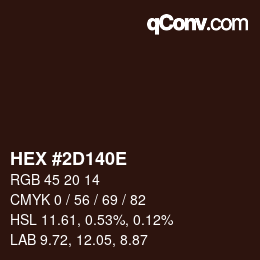 Color code: HEX #2D140E | qconv.com