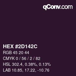 Color code: HEX #2D142C | qconv.com