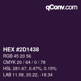 Color code: HEX #2D1438 | qconv.com
