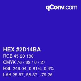 Color code: HEX #2D14BA | qconv.com