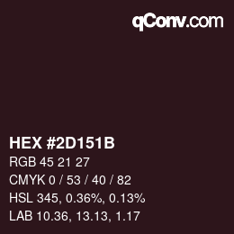 Color code: HEX #2D151B | qconv.com