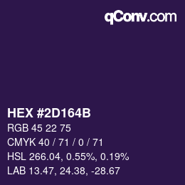Color code: HEX #2D164B | qconv.com