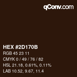 Color code: HEX #2D170B | qconv.com