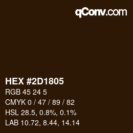 Color code: HEX #2D1805 | qconv.com