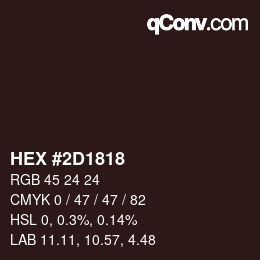 Color code: HEX #2D1818 | qconv.com