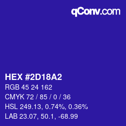 Color code: HEX #2D18A2 | qconv.com