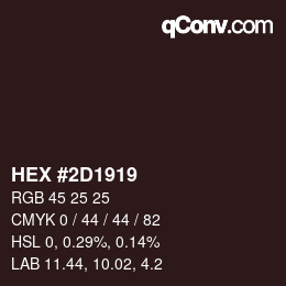 Color code: HEX #2D1919 | qconv.com
