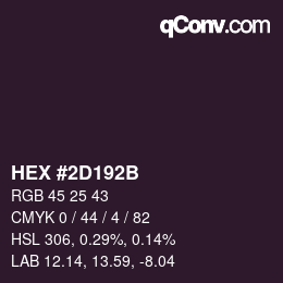 Color code: HEX #2D192B | qconv.com