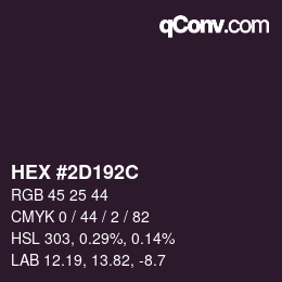 Color code: HEX #2D192C | qconv.com