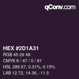 Color code: HEX #2D1A31 | qconv.com