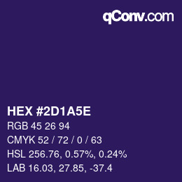 Código de color: HEX #2D1A5E | qconv.com