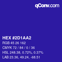 Color code: HEX #2D1AA2 | qconv.com